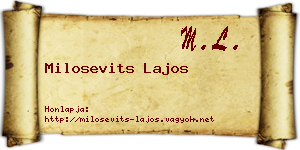 Milosevits Lajos névjegykártya