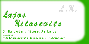 lajos milosevits business card